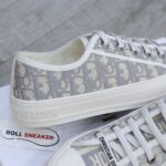 Giày WALK’N’DIOR SNEAKER Gray Stone Dior Oblique Embroidered Cotton