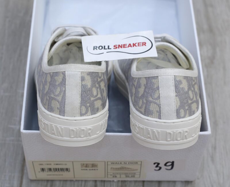 Giày WALK’N’DIOR SNEAKER Gray Stone Dior Oblique Embroidered Cotton