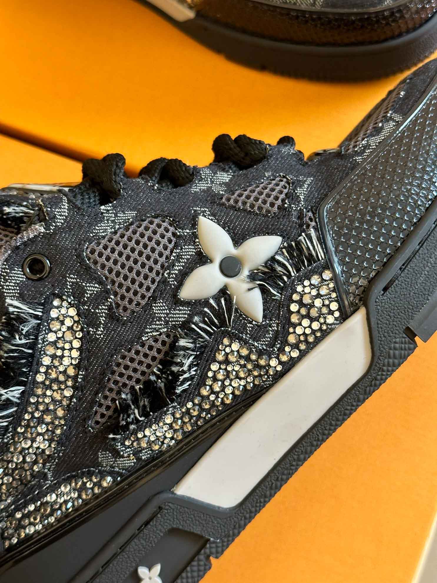 Louis Vuitton Skate Trainer Black Swarovski Monogran Best Quality