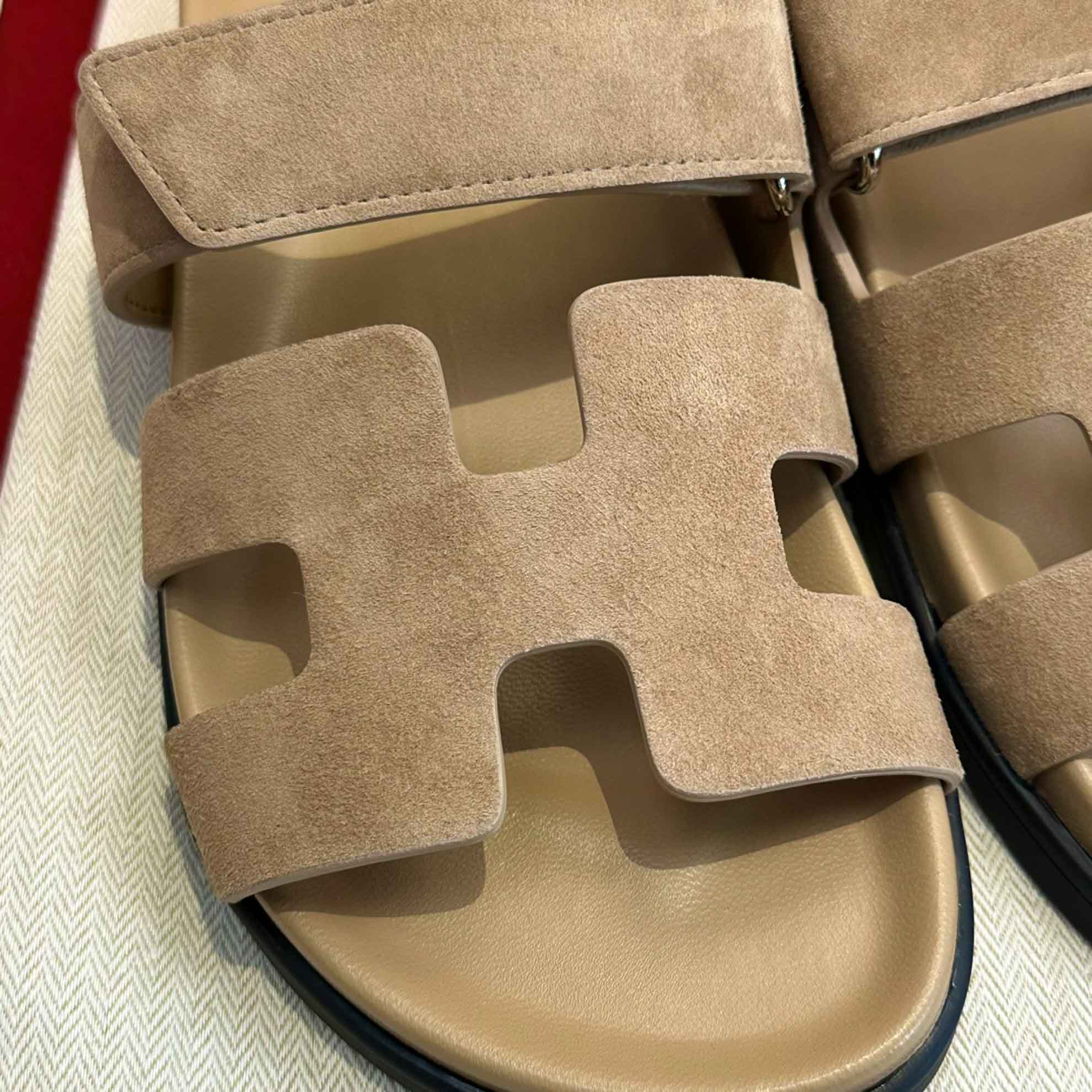 Dép Hermes Chypre Sandal Beige Suede Best Quality