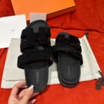 Dép Hermes Chypre Sandal Black Suede Best Quality