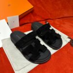 Dép Hermes Chypre Sandal Black Suede Best Quality