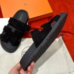 Dép Hermes Chypre Sandal Black Suede Best Quality