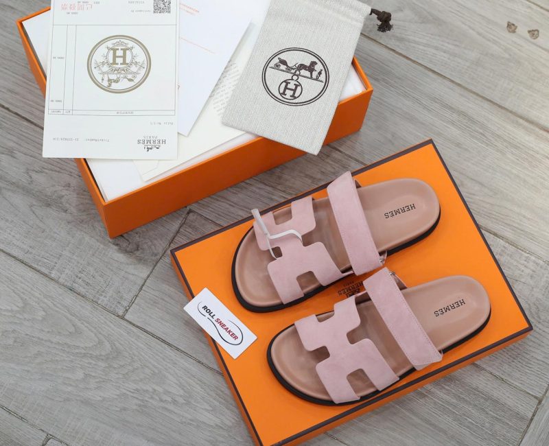 Dép Hermes Chypre Sandal Light Pink Suede Best Quality