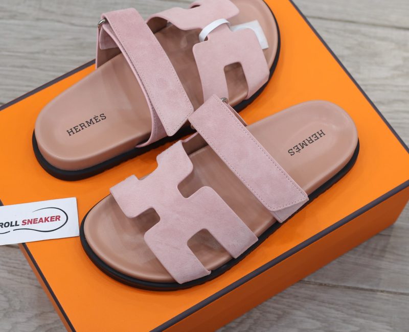 Dép Hermes Chypre Sandal Light Pink Suede Best Quality