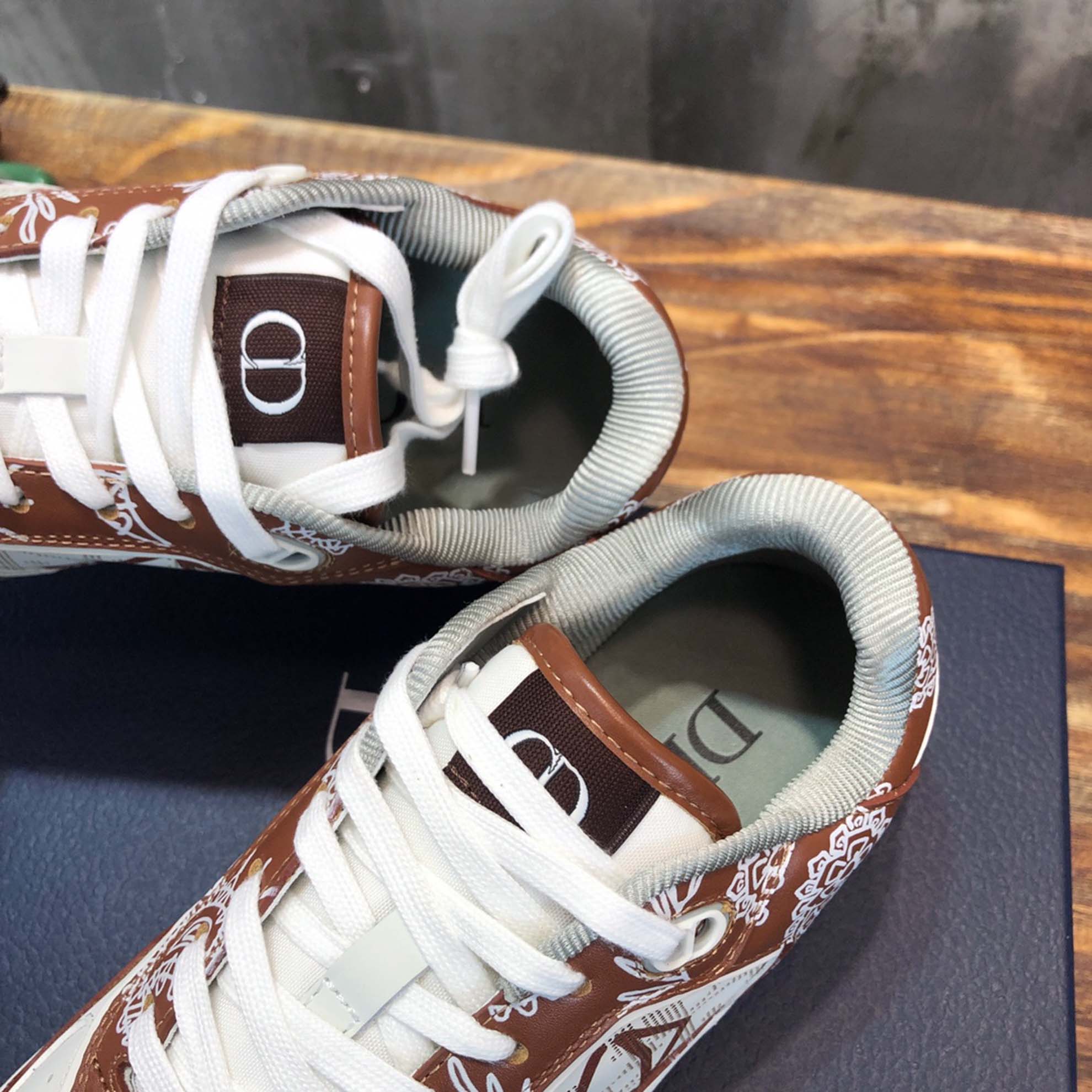 Giày Dior B27 Low Coffee White CD Paisley White Dior Oblique Like Auth