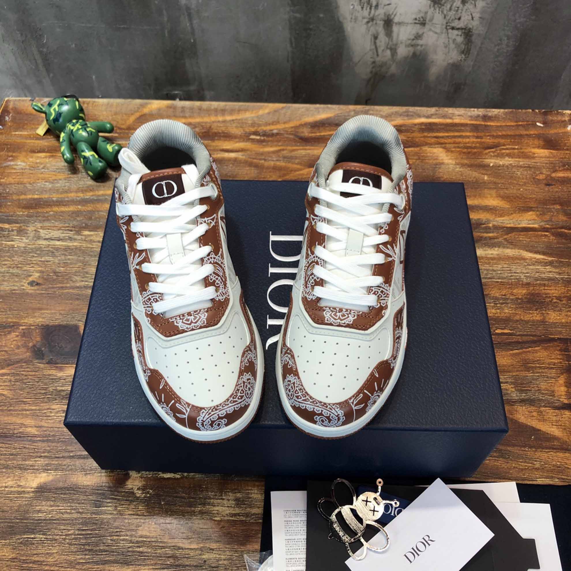Giày Dior B27 Low Coffee White CD Paisley White Dior Oblique Like Auth