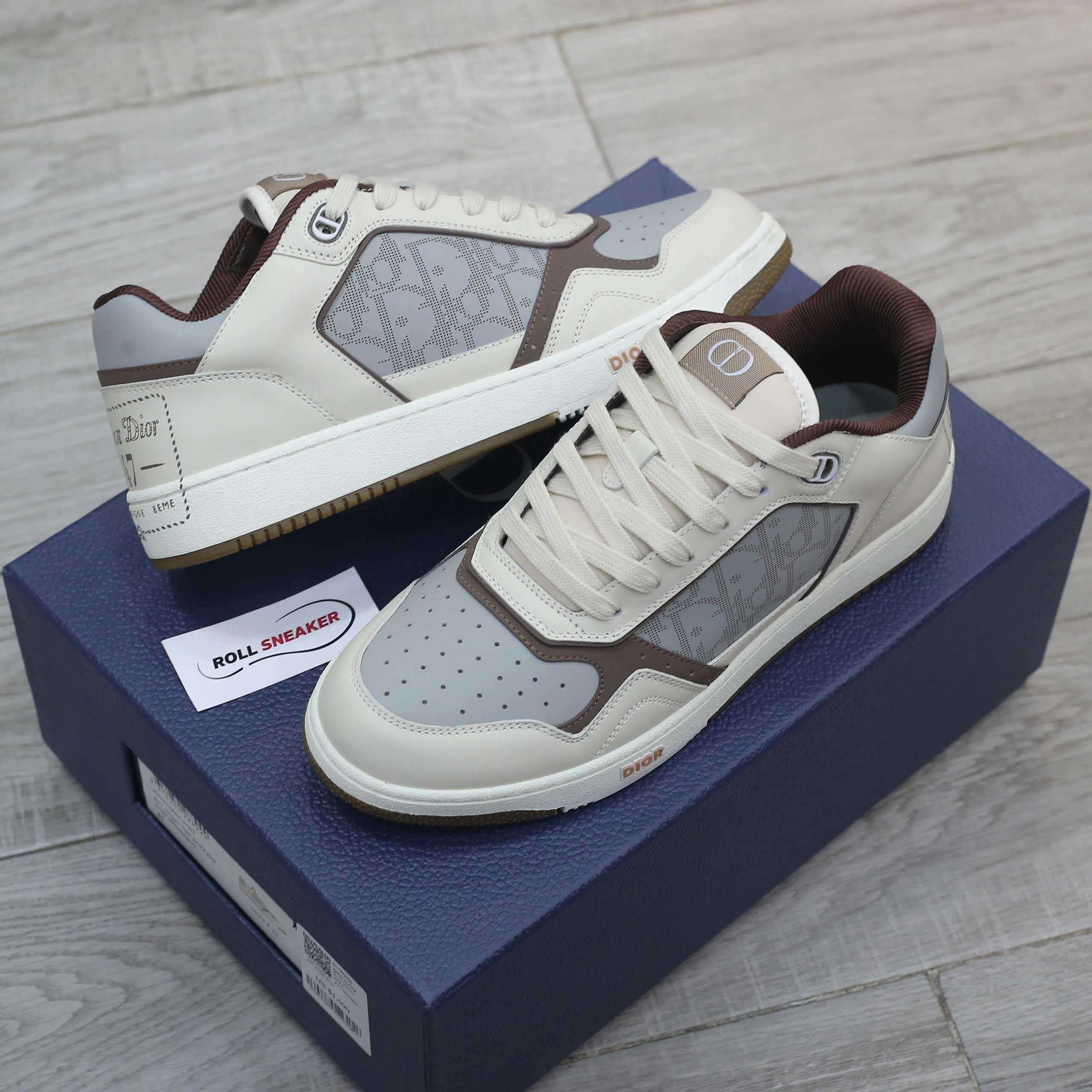 Giày Dior B27 Low 'Cream Greige with Christian Dior 1947 Signature' Like Auth