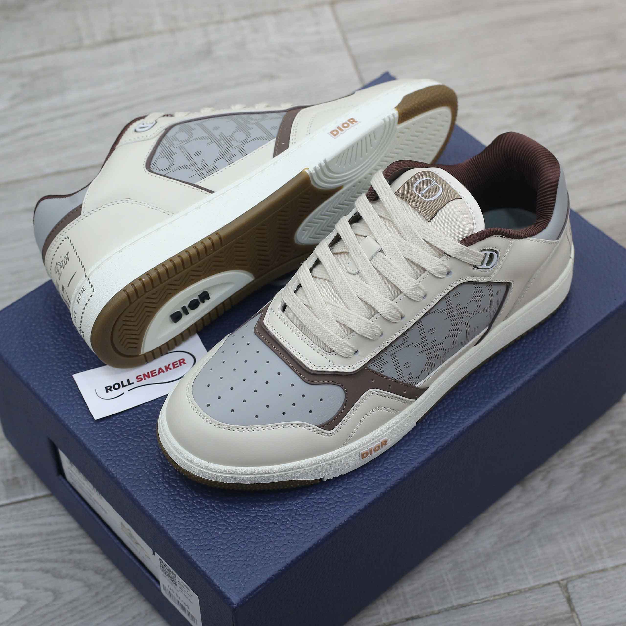 Giày Dior B27 Low 'Cream Greige with Christian Dior 1947 Signature' Like Auth