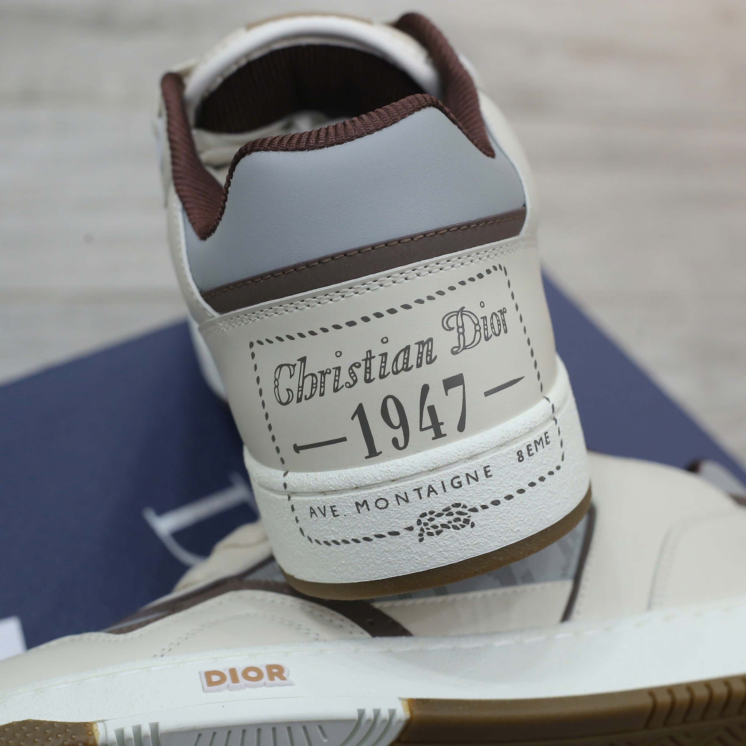 Giày Dior B27 Low 'Cream Greige with Christian Dior 1947 Signature' Like Auth