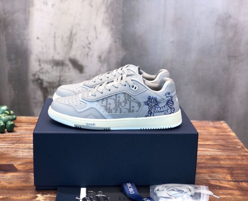 Giày Dior B27 Low Kenny Scharf Blue Tiger Print Like Auth