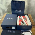 Giày Dior B27 Low Red Grey Dior Oblique Jacquard Like Auth
