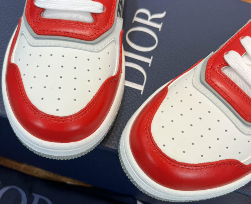 Giày Dior B27 Low Red Grey Dior Oblique Jacquard Like Auth