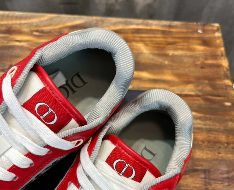 Giày Dior B27 Low Red Grey Dior Oblique Jacquard Like Auth