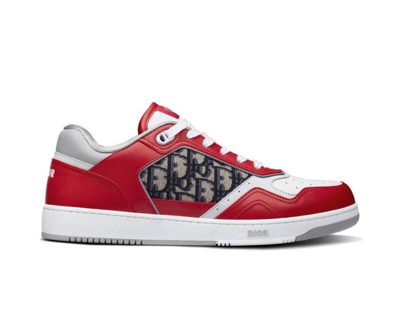 Giày Dior B27 Low Red Grey Dior Oblique Jacquard Like Auth