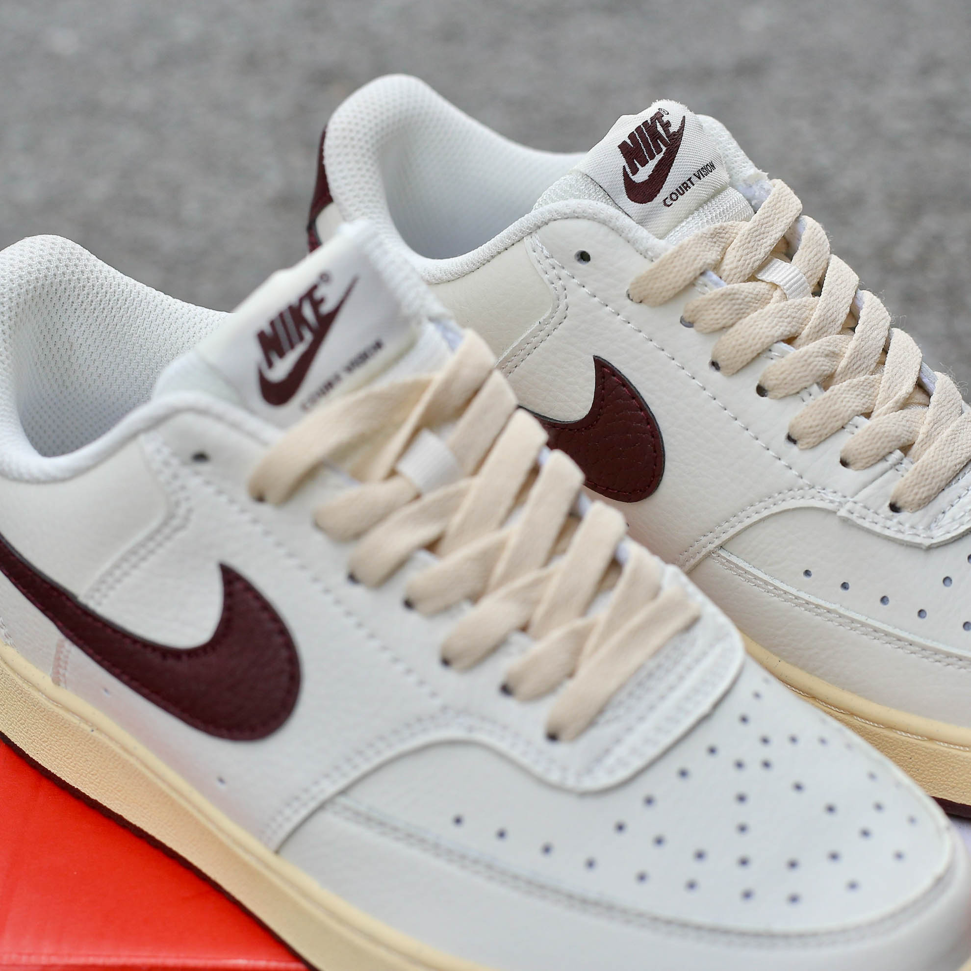 Giày Nike Court Vision Low 'White Red Gold'