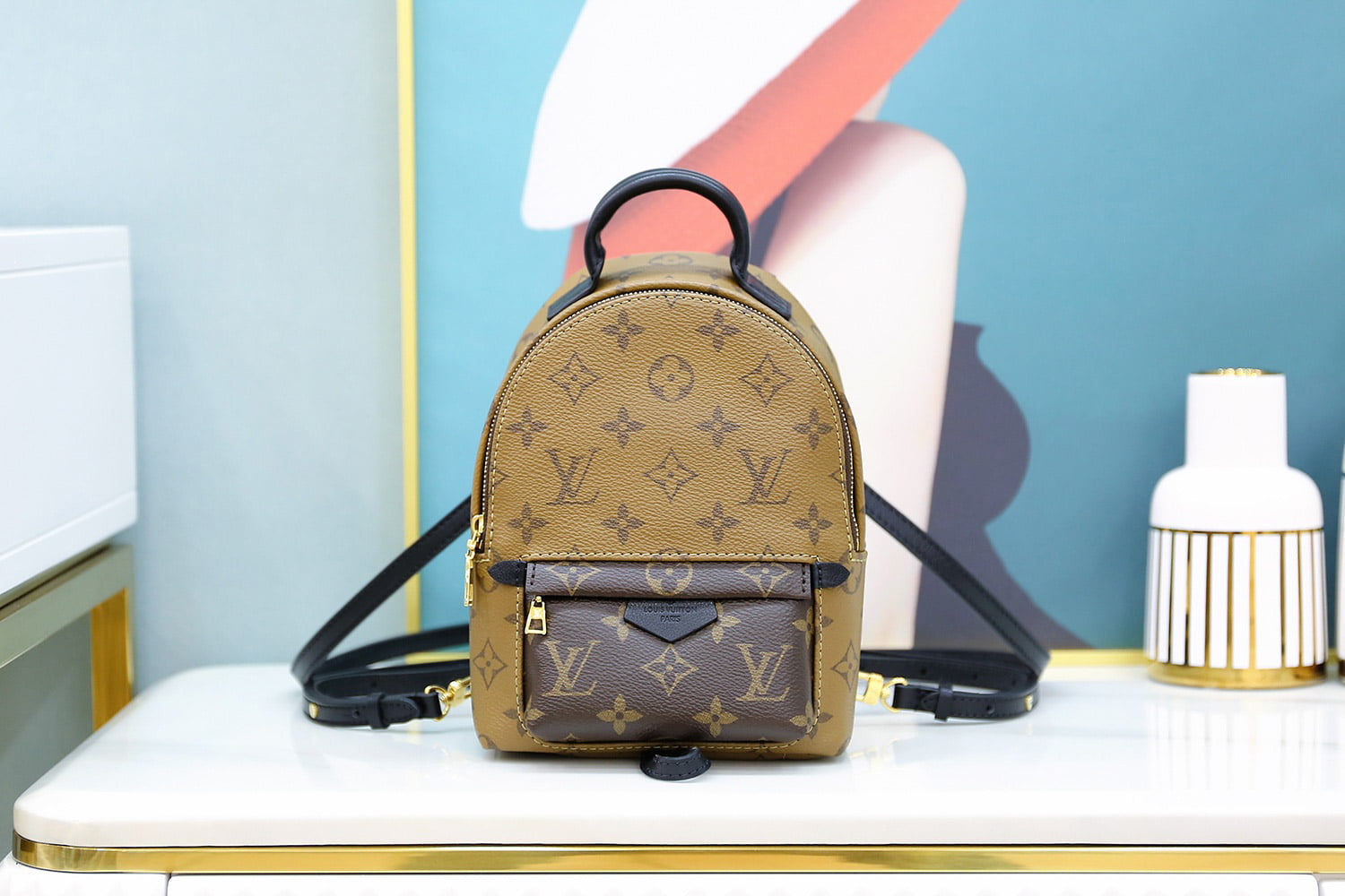 Balo Louis Vuitton 2019 Monogram Reverse Palm Springs Mini