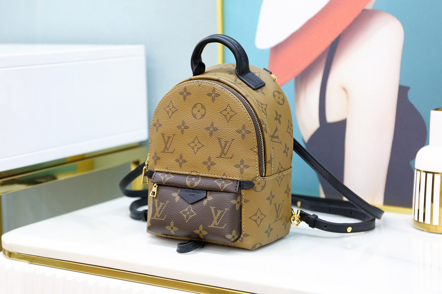 Balo Louis Vuitton 2019 Monogram Reverse Palm Springs Mini