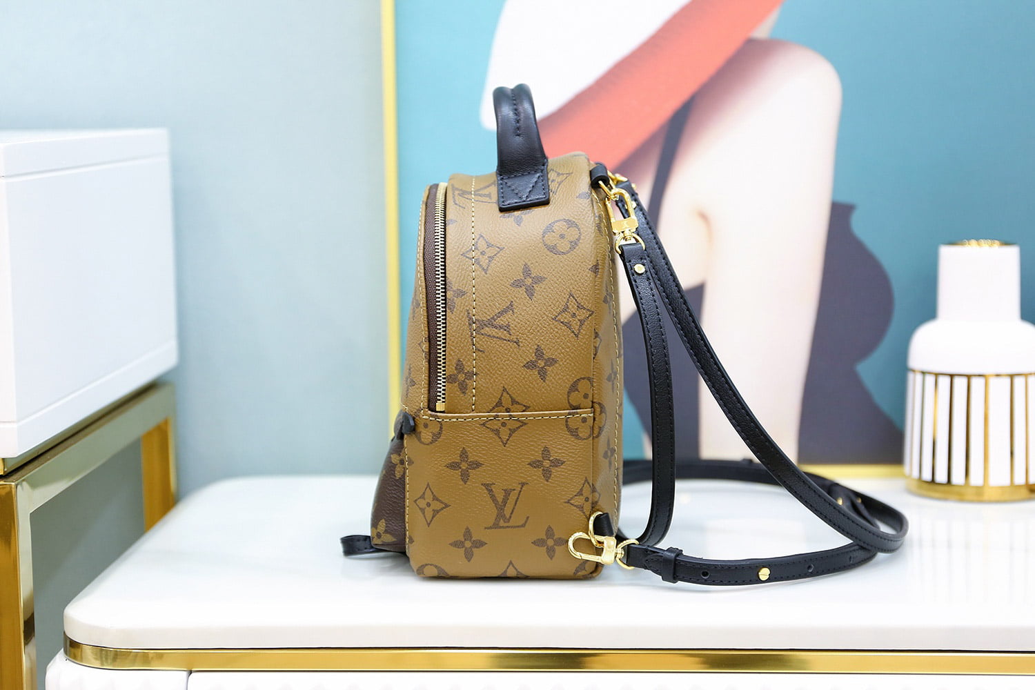 Balo Louis Vuitton 2019 Monogram Reverse Palm Springs Mini