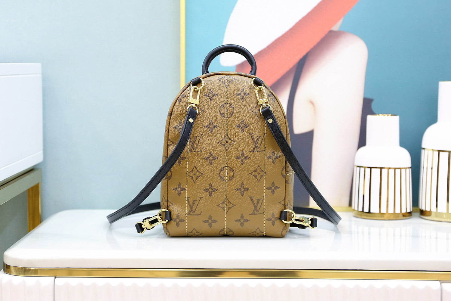 Balo Louis Vuitton 2019 Monogram Reverse Palm Springs Mini