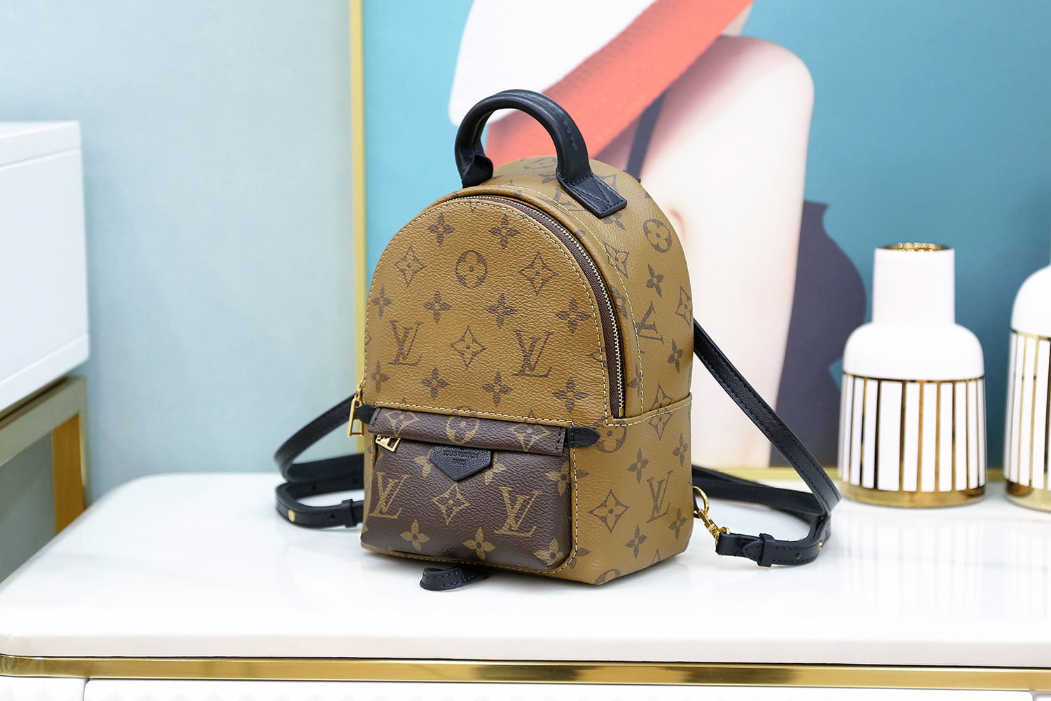Balo Louis Vuitton 2019 Monogram Reverse Palm Springs Mini