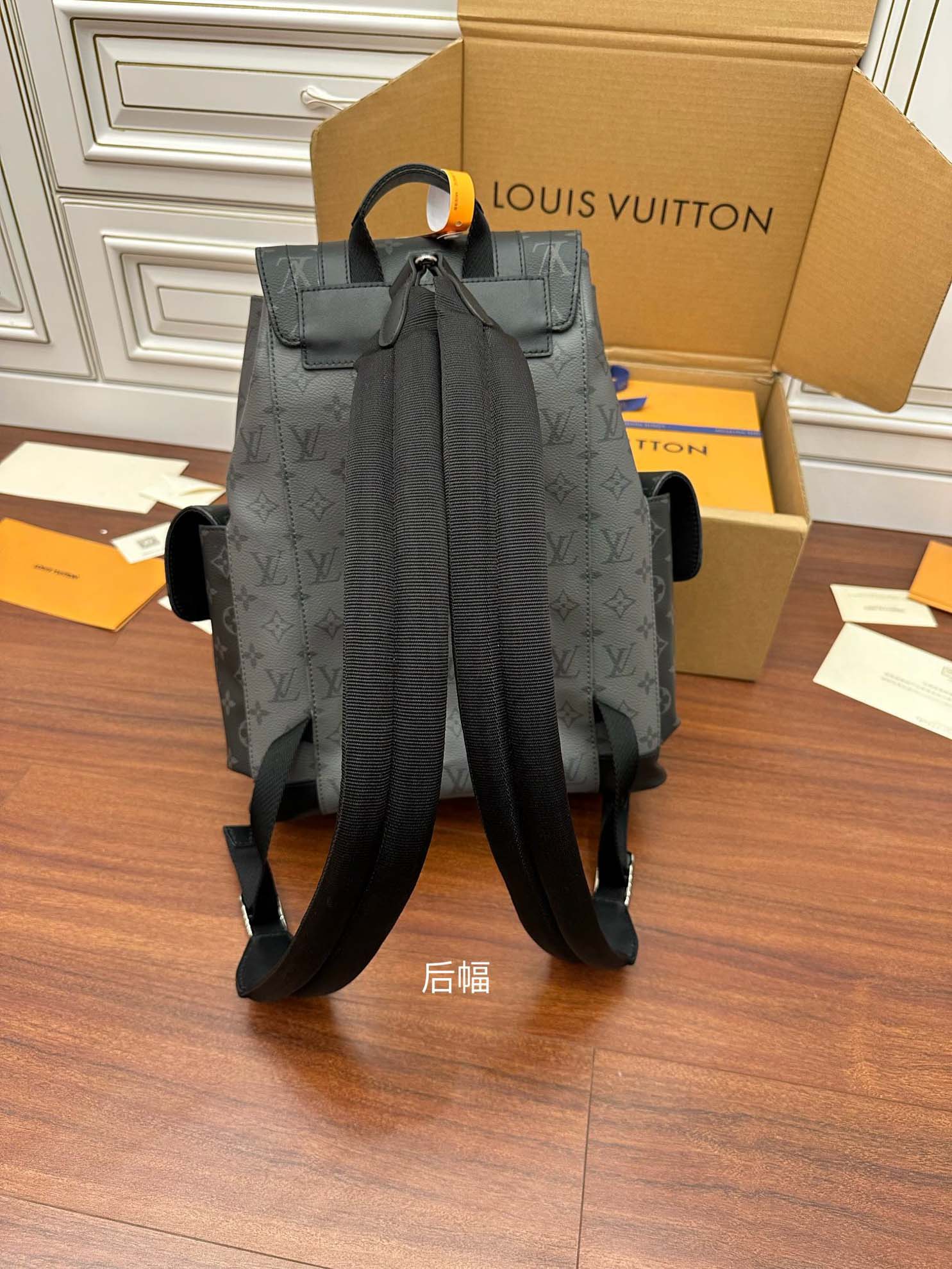 BaLo LV Christopher MM Monogram Eclipse Canvas Đen Nhạt