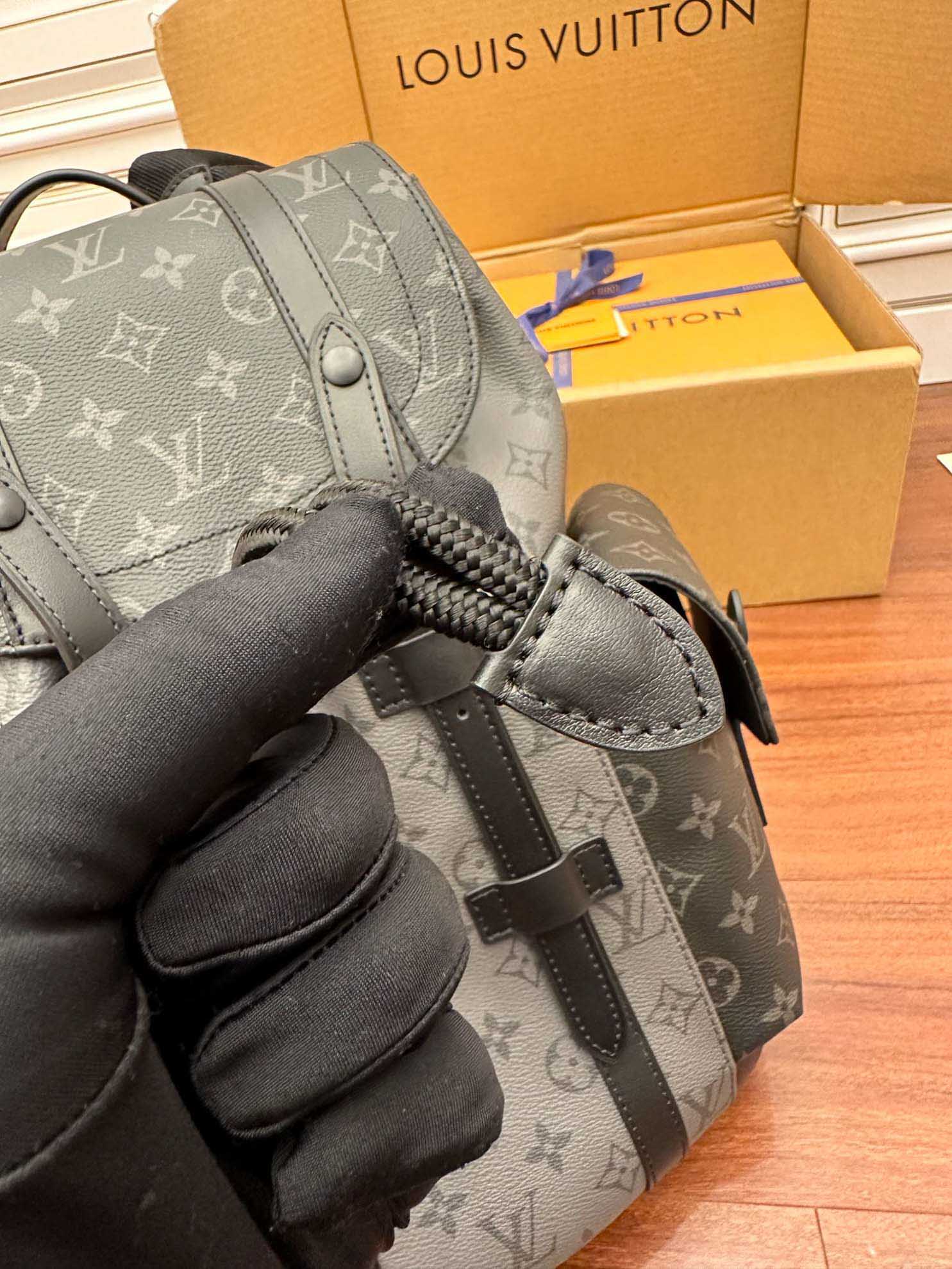 BaLo LV Christopher MM Monogram Eclipse Canvas Đen Nhạt