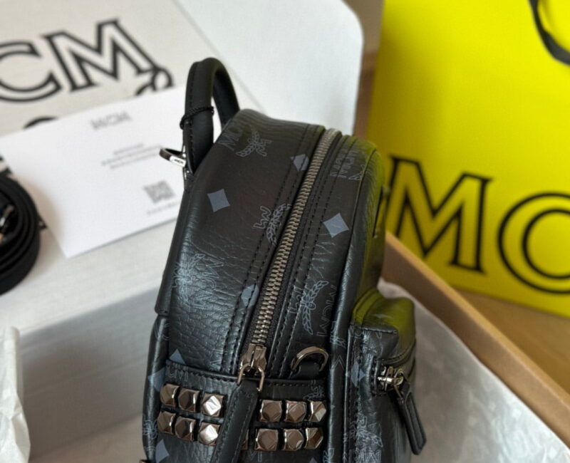 Balo MCM Stark Side Studs in Visetos Black Mini