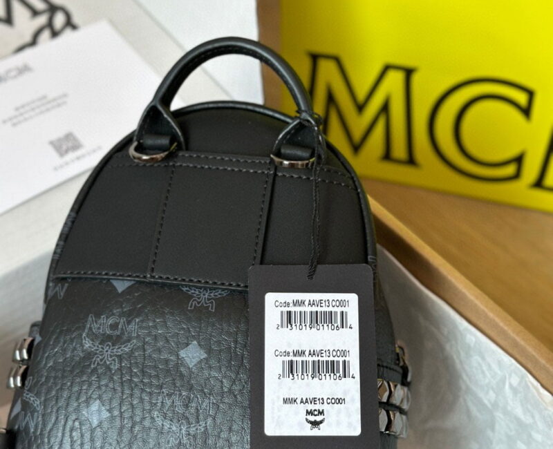 Balo MCM Stark Side Studs in Visetos Black Mini