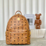 Balo MCM Stark Side Studs Visetos màu Cognac Small