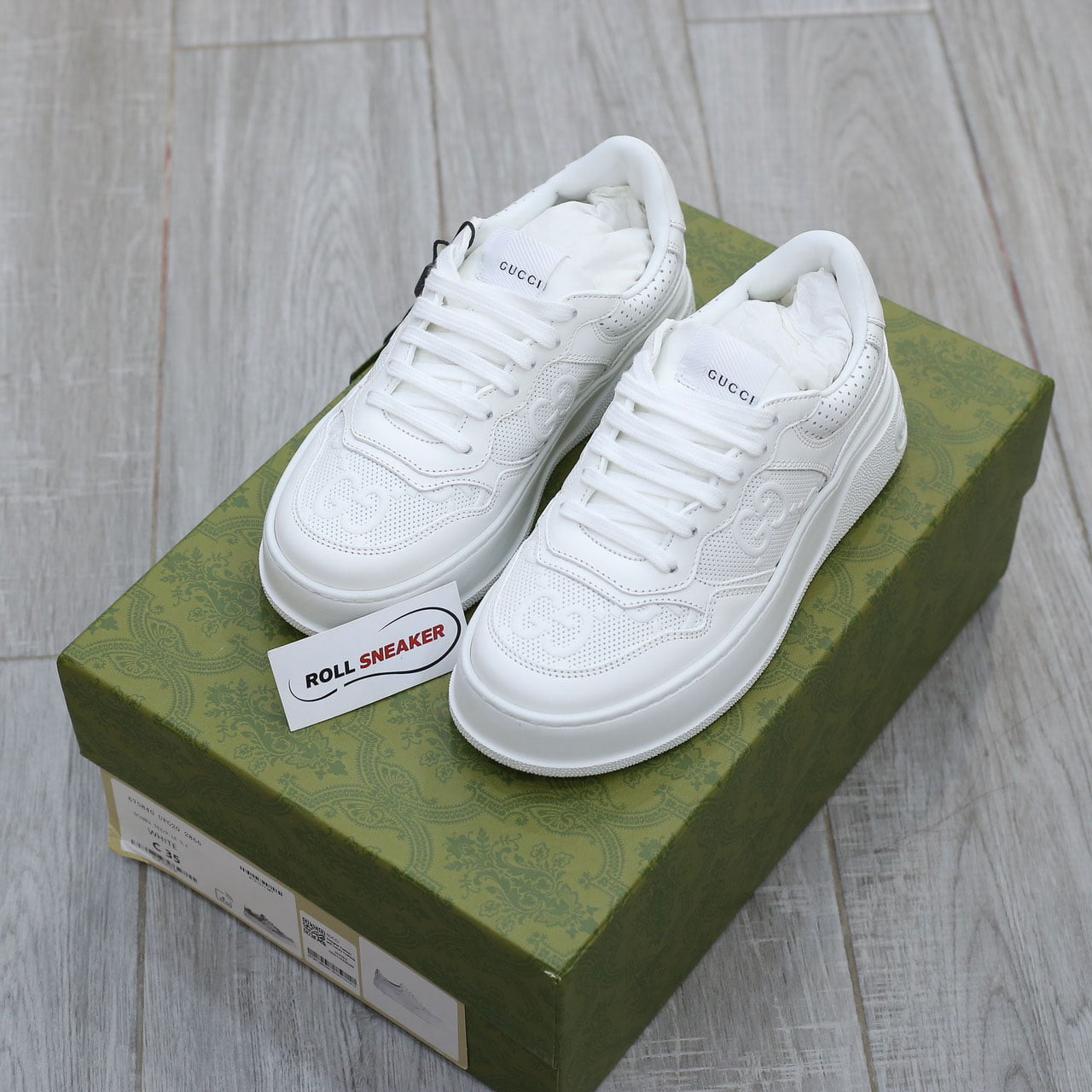 Giày Gucci GG Embossed ‘Full White’ Like Auth