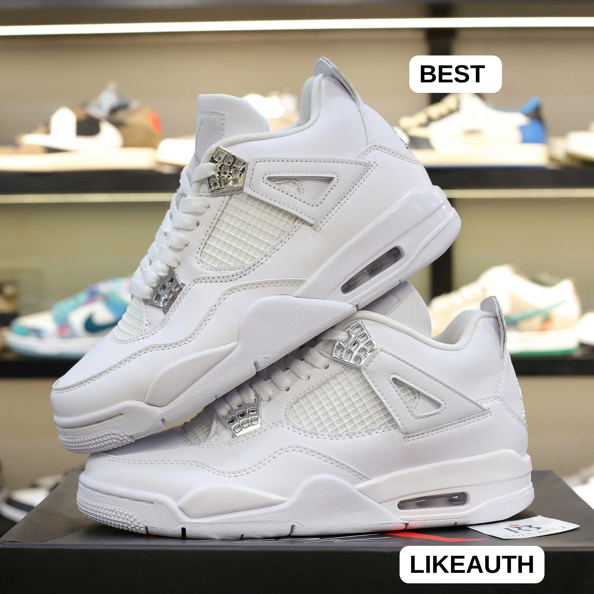 Giày Nike Air Jordan 4 Retro Pure Money (full trắng) Best Quality