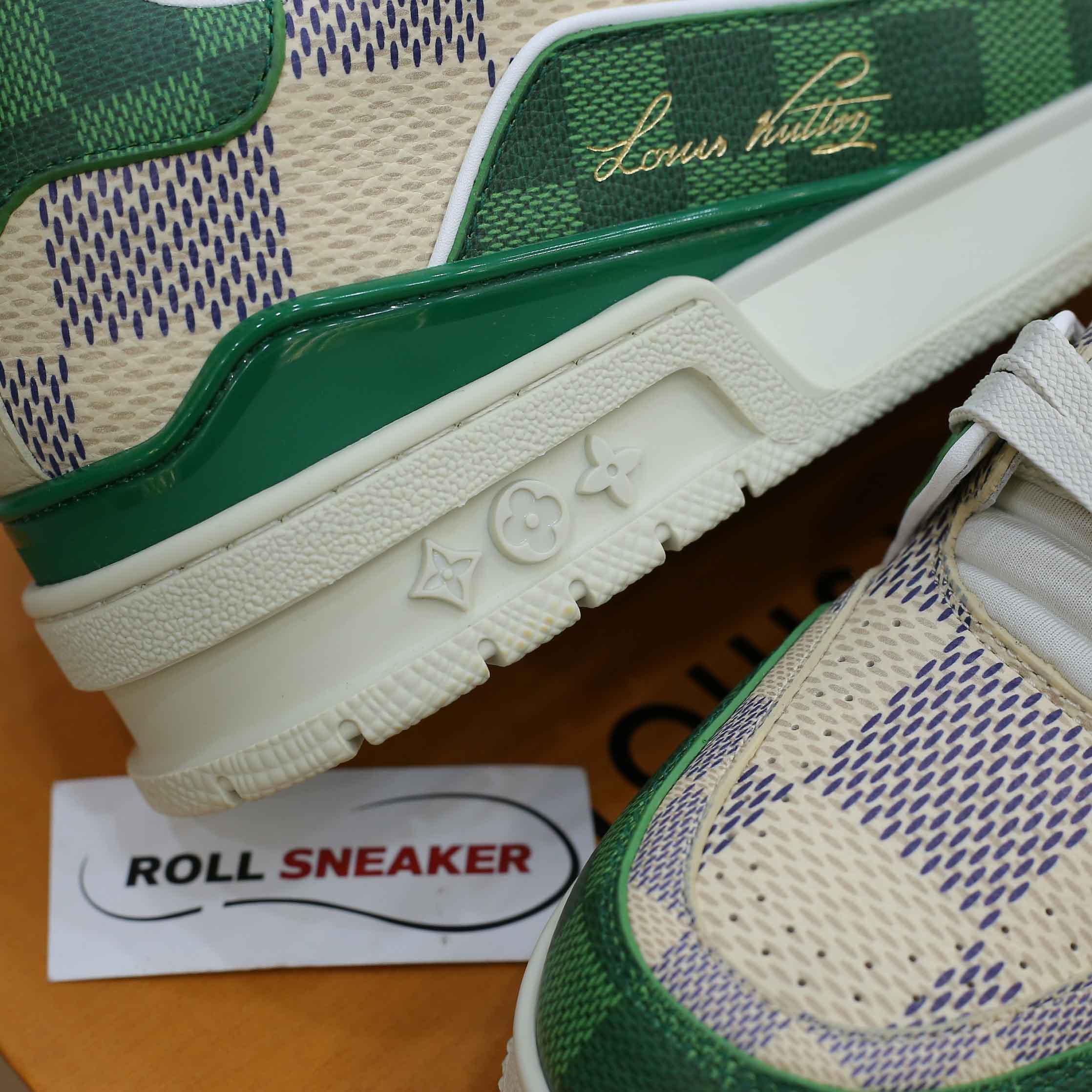 Giày Louis Vuitton LV Trainer #54 Damier Green Best Quality