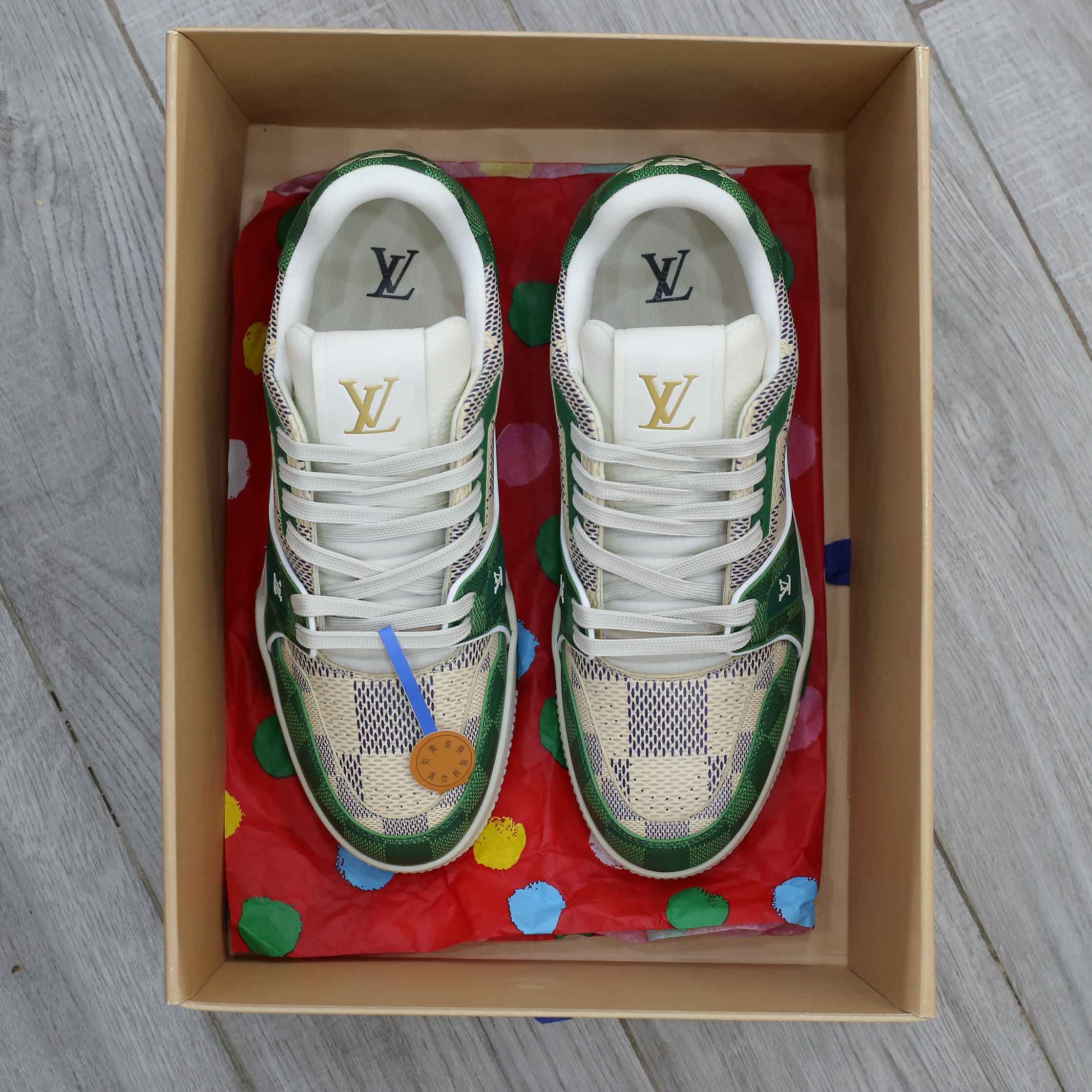 Giày Louis Vuitton LV Trainer #54 Damier Green Best Quality