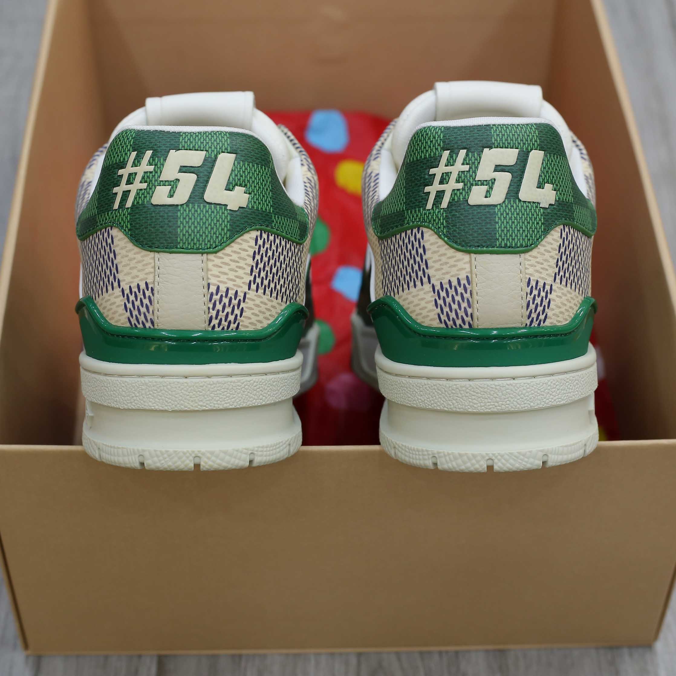 Giày Louis Vuitton LV Trainer #54 Damier Green Best Quality