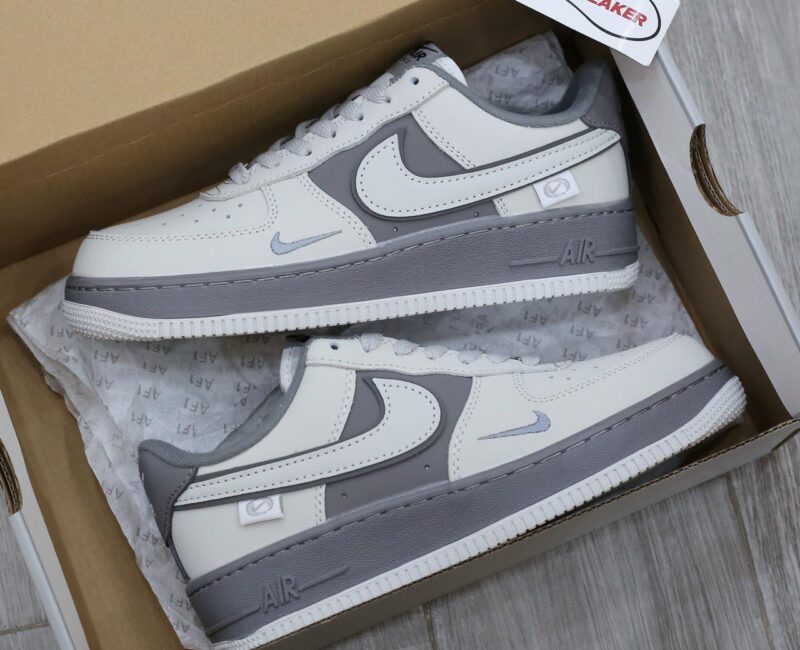 Giày Nike Air Force 1 Double White Grey Shadow