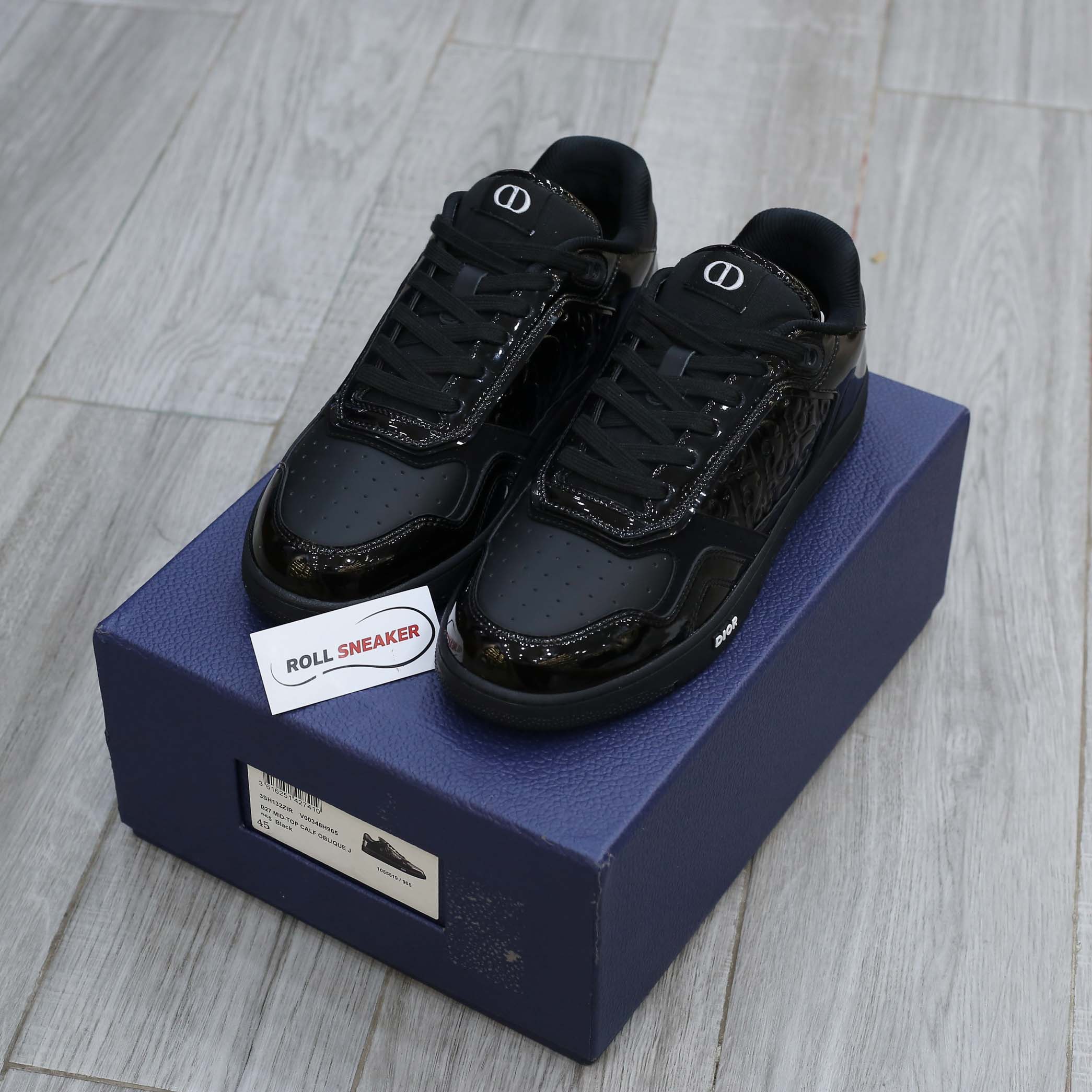 Giày Dior B27 Black Patent Calfskin Dior Oblique Gravity Leather Best Quality