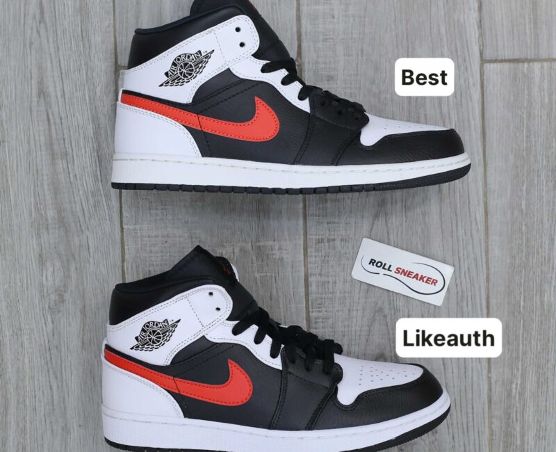 Giày Nike Air Jordan 1 Mid Black Chile Red White Best Quality