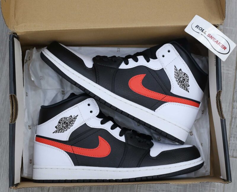Giày Nike Air Jordan 1 Mid Black Chile Red White Best Quality