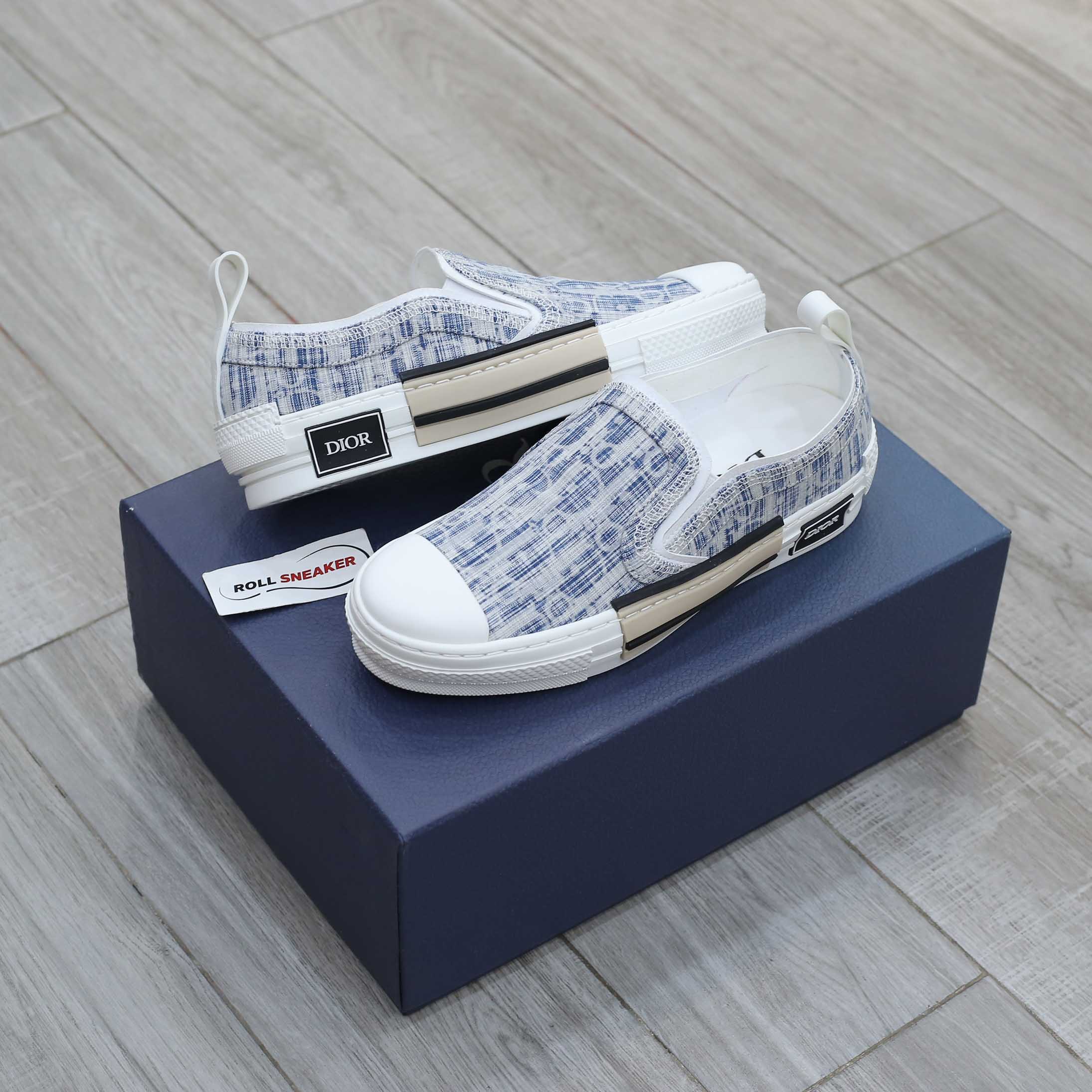 Giày Dior B23 Low Blue Oblique Kasuri Jacquard Best Quality