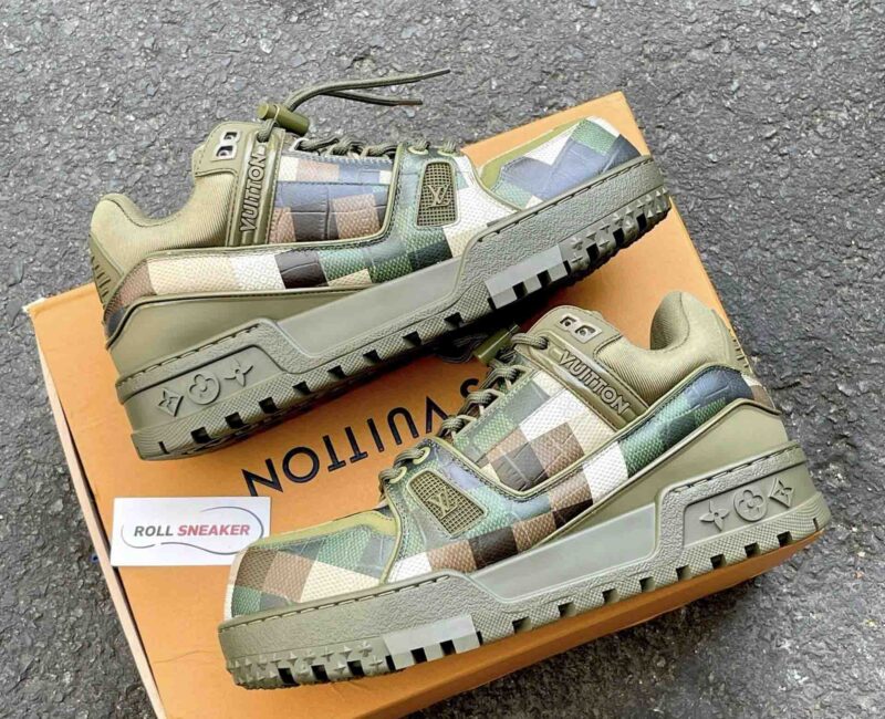 Giày Louis Vuitton LV Trainer Maxi Green Damoflage Damier Best Quality
