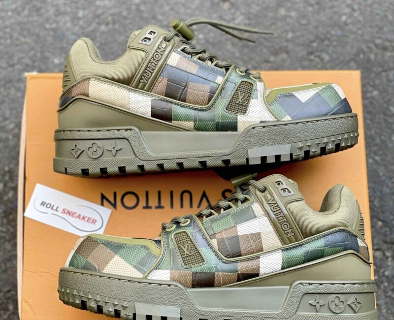 Giày Louis Vuitton LV Trainer Maxi Green Damoflage Damier Best Quality