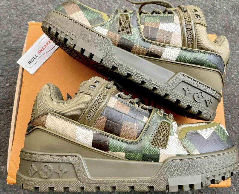 Giày Louis Vuitton LV Trainer Maxi Green Damoflage Damier Best Quality