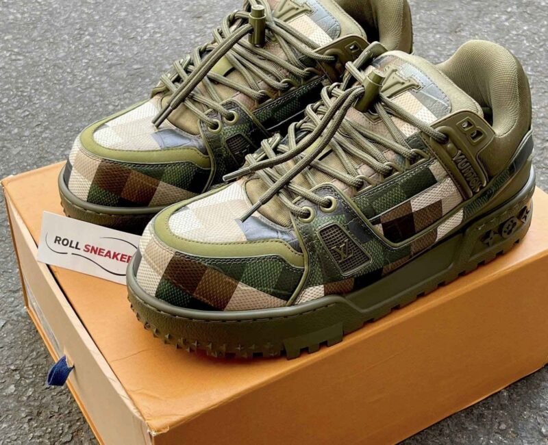 Giày Louis Vuitton LV Trainer Maxi Green Damoflage Damier Best Quality