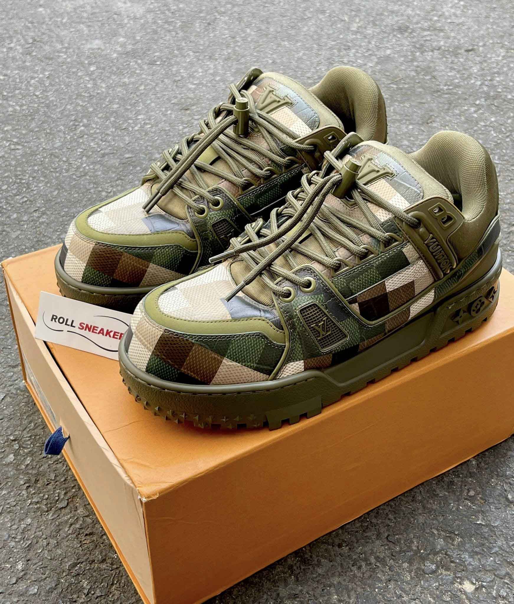 Giày Louis Vuitton LV Trainer Maxi Green Damoflage Damier Best Quality