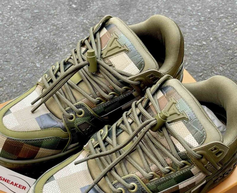 Giày Louis Vuitton LV Trainer Maxi Green Damoflage Damier Best Quality