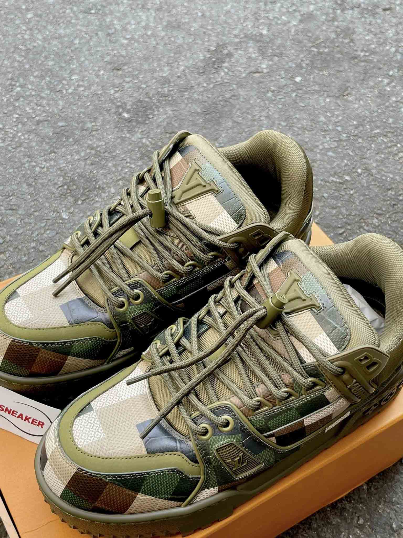Giày Louis Vuitton LV Trainer Maxi Green Damoflage Damier Best Quality