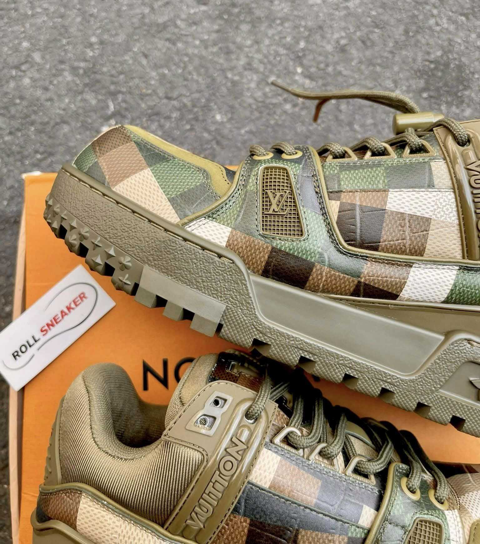 Giày Louis Vuitton LV Trainer Maxi Green Damoflage Damier Best Quality