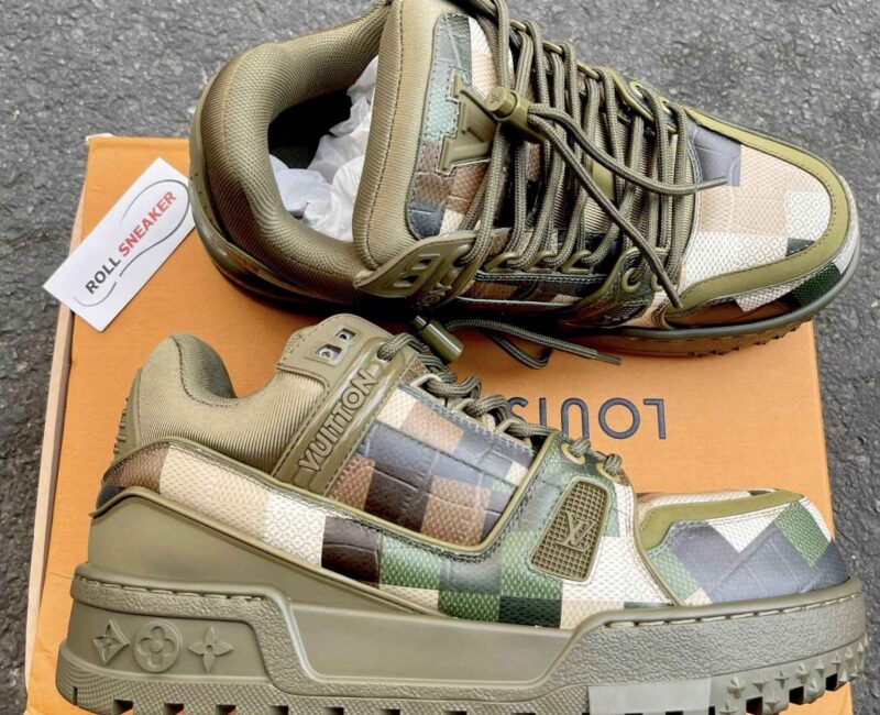 Giày Louis Vuitton LV Trainer Maxi Green Damoflage Damier Best Quality