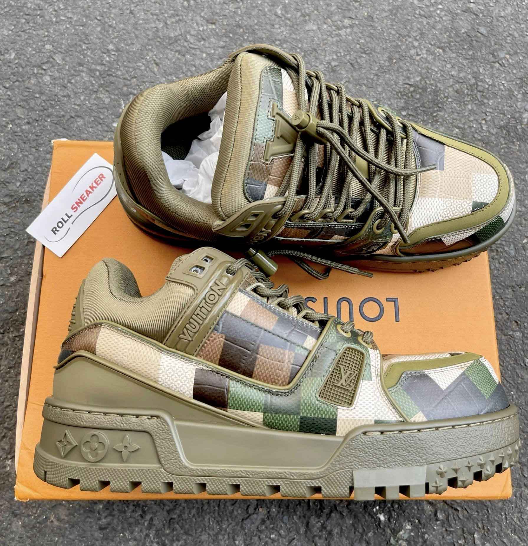Giày Louis Vuitton LV Trainer Maxi Green Damoflage Damier Best Quality